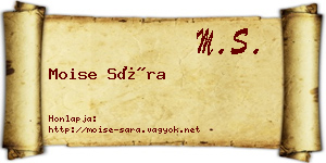 Moise Sára névjegykártya